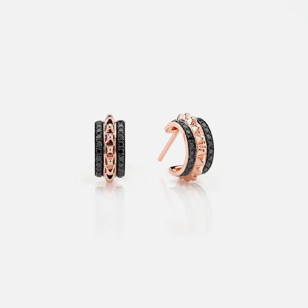 EARRINGS IN ROSE GOLD WITH BLACK DIAMONDS