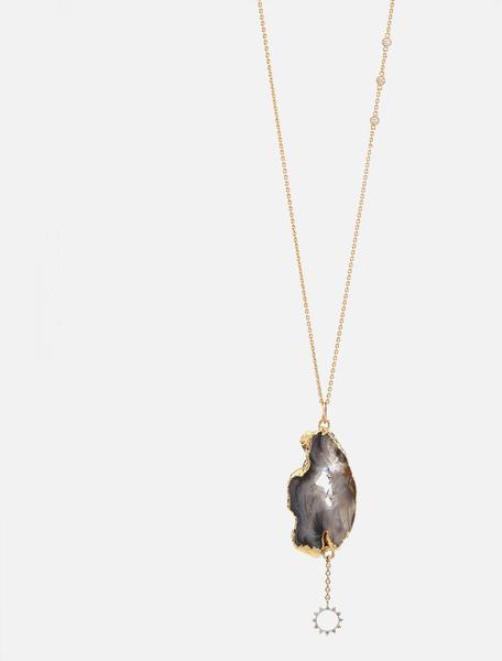 HALO AGATE NECKLACE WITH DIAMONDS