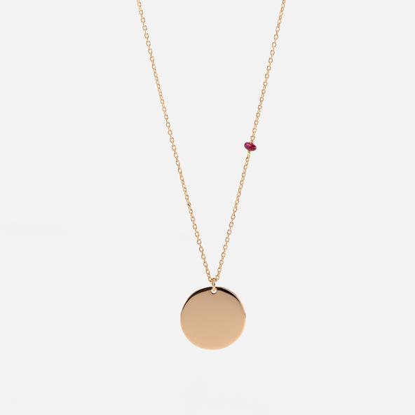 NECKLACE IN YELLOW GOLD WITH A RUBY STONE