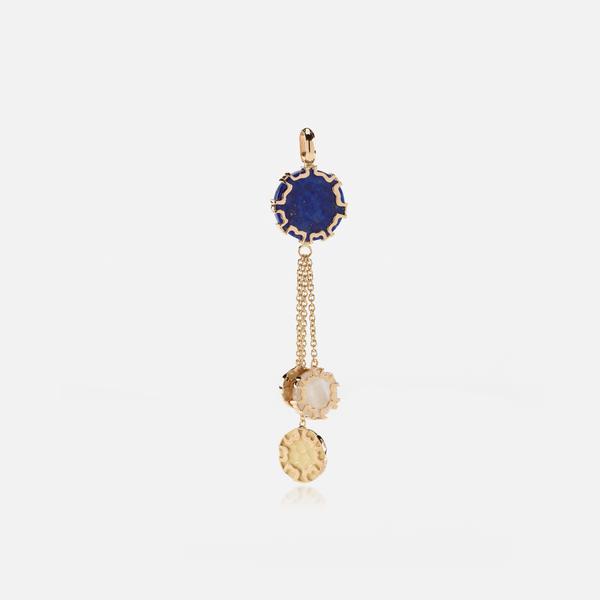 PENDANT IN YELLOW GOLD WITH LAPIS & MOTHER OF PEARL