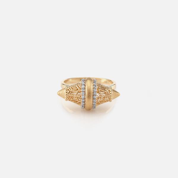 RING IN YELLOW GOLD WITH DIAMONDS