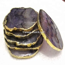 Gemstone Amethyst Gold Coaster