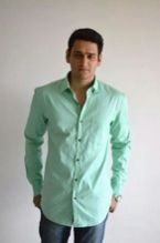 100% Cotton Solid Color Mens Shirts, Technics : Washed