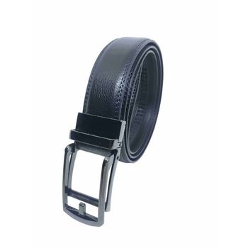 Cow Hide leather Ratchet Belt Hole Less Automatic Buckle