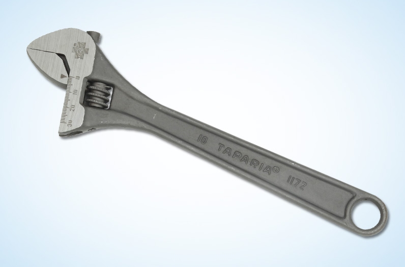 Taparia Metal Adjustable Spanner Phosphate Finish, for Fittings, Certification : ISI Certified