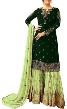 Pakistani Indian Georgette Sharara salwar suit