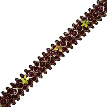 Sequins Ribbon Trim Maroon Ethnic Crafting trim