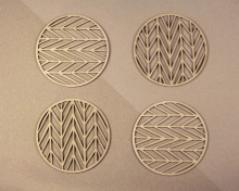 Set of 4 Pieces Wooden Laser Coaster