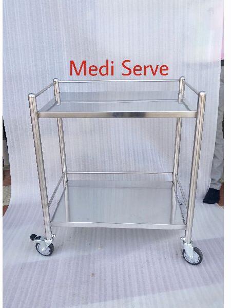 Polished Stainless Steel Hospital Instrument Trolleys, Feature : Corrosion Proof, Durable, Fine Finishing