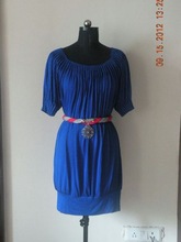Cotton Knitted Fabric Electric Blue Evening Dress, Size : Adult