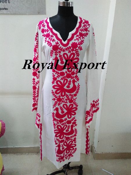   Long Sleeve Embroidered Kaftan Dress, Design : Maxi