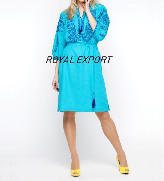 RELOOK Ukrainian Short Mini Dress, Sleeve Style : Long Sleeve