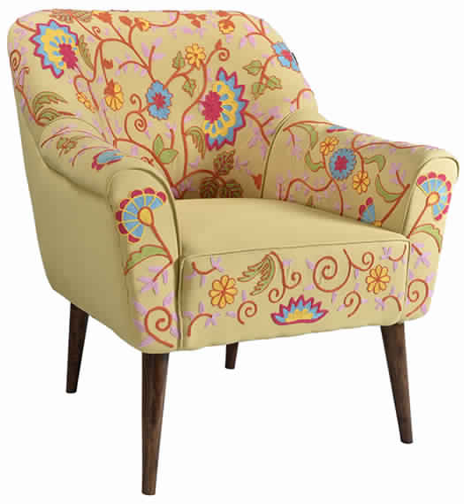 Embroidery Provincial Wooden Carving Armchair