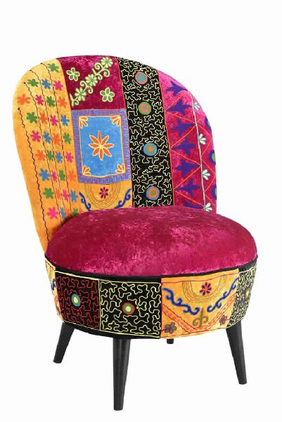 Living Room Velvet Embroidery Sofa Chair