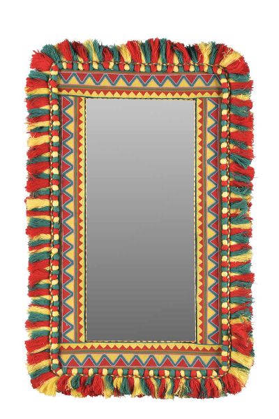 Square Embroidered Mirror Frame