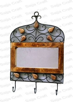 SAJJA Wood/Iron wooden mirror frame, for Wall