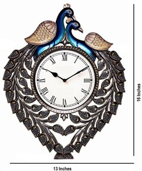 handicrafts Painted Imperial Style Wooden Wall Clock Art Decore