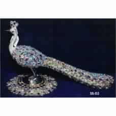 SILVER PEACOCK STANDING