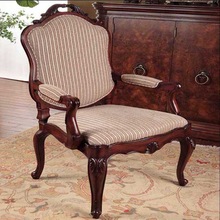 Antique style reproduction french dining living room teak wood chair
