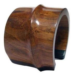 NATURAL GLOSSY WOOD CUFF BRACELET