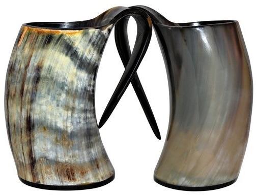 UNIQUE NATURAL DRINKING HORN MUGS HANDMADE HORN MUG TANKARD