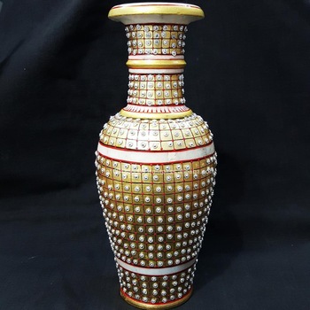 Indian Handicraft Painted Flower Pot Vase, Style : Natural