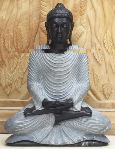  Natural Marble Buddha Statue, Color : Black