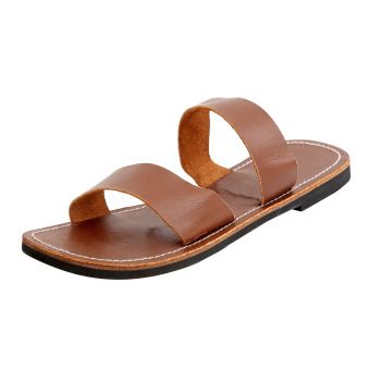 Handmade Genuine Leather Flat Slipper For Womens