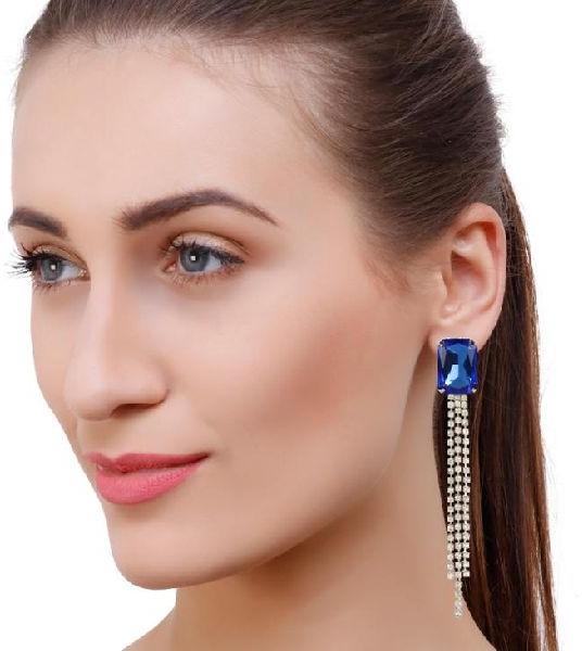 Sequenced Glass Drop Statement Earrings