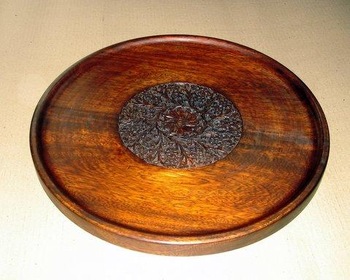 Monica carved wood plate