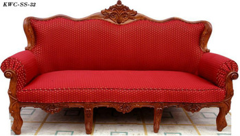 hand carved wooden sofa