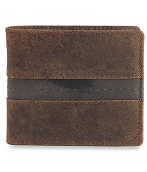 BROWN LEATHER FASHIONABLE TRI-FOLD WALLET, Gender : Men