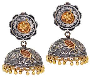 Jaipur Mart Oxidised Gold Jhumka Earring