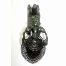 Intricate Carved WOLF theme Brass Door Knocker