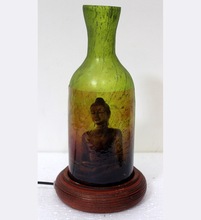 Printed Antique Glass Night Lamp Flower Vase