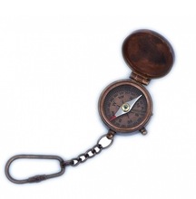 Antique Copper Compass Key Chain