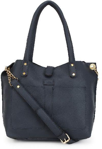 Blue Tote with front magnet lock