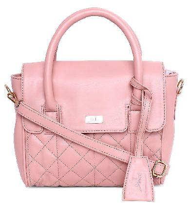 Pink Handbag with pattern Stitch effect