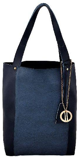 Yelloe blue tote with front textured panel