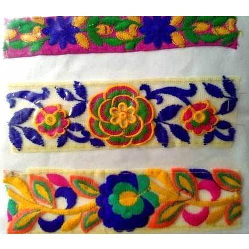 Cotton Embroidered Coloured Lace, Length : 12inch, 18inch, 24inch