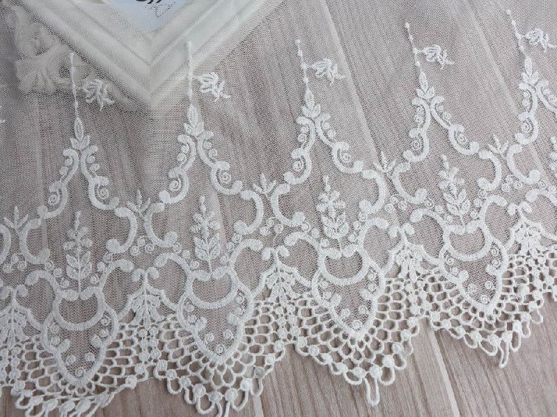Cotton Embroidered White Lace