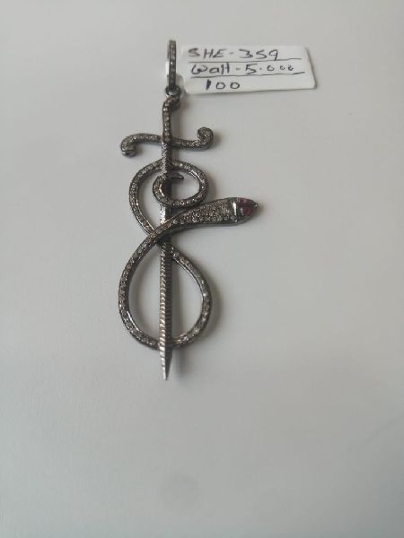 Snake Shaped Silver Stone Pendant, Occasion : Part Wear
