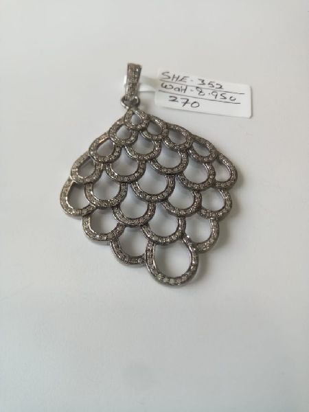 Square Shaped Silver Stone Pendant, Occasion : Casual Wear