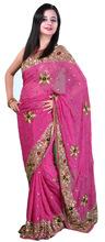 Sangeetam fashion Designer Party Wear Saree, Color : Pink