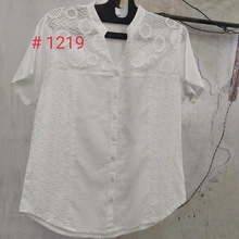 Embroidered white cotton Tunic Blouse, Style : Casual