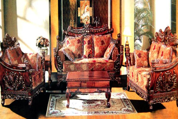 Maharaja Style Wooden Handicrafted Embossed Sofa Set