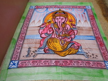 Hand painted ganesh tapestry, Size : 240 X 210 CM.