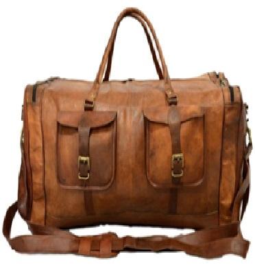 CNC-C0055 Genuine Duffel bags, Color : Brown