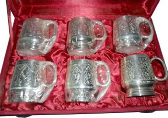 Silver Plated Coffee Mug Set