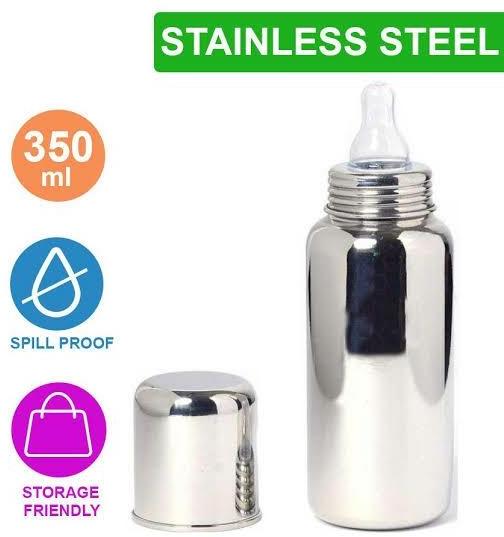 Plain stainless steel feeding bottle, Size : 150ml, 200ml, 250ml, 350ml